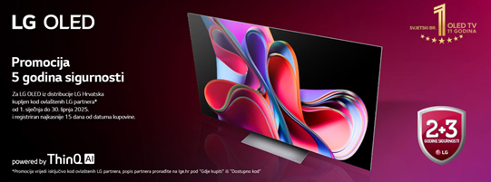 LG OLED TV 2+3 godine jamstva uz online prijavu