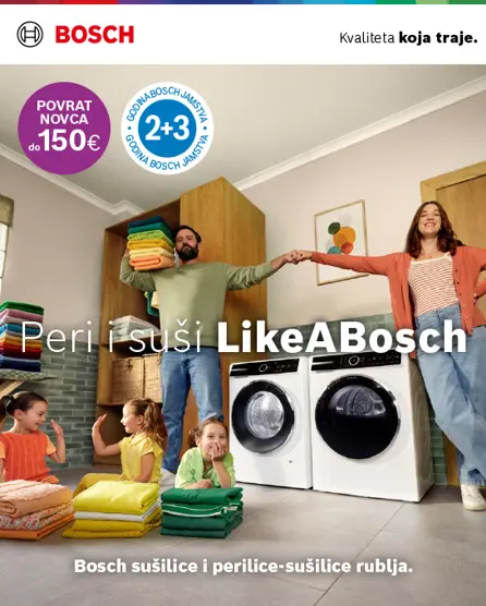 Bosch sušilice i perilice-sušilice s povratom novca do 150€.