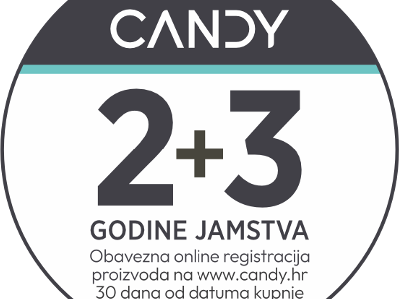 Candy 2+3 godine jamstva uz online prijavu