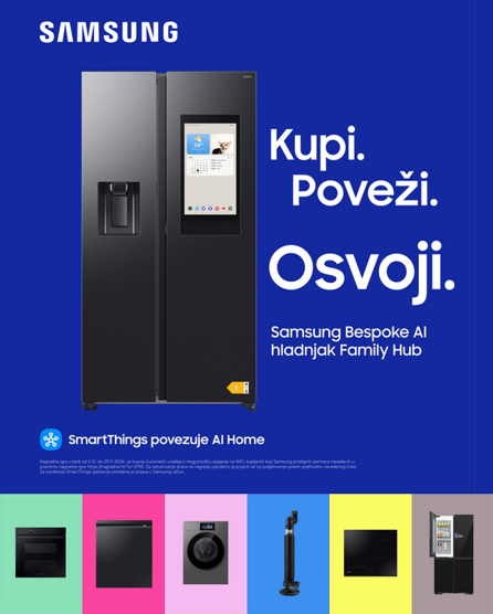 Kupi. Poveži. Osvoji Samsung Bespoke AI hladnjak FamilyHub.