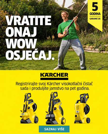 Produljeno jamstvo od 5 godina za vaš novi Kärcher visokotlačni čistač