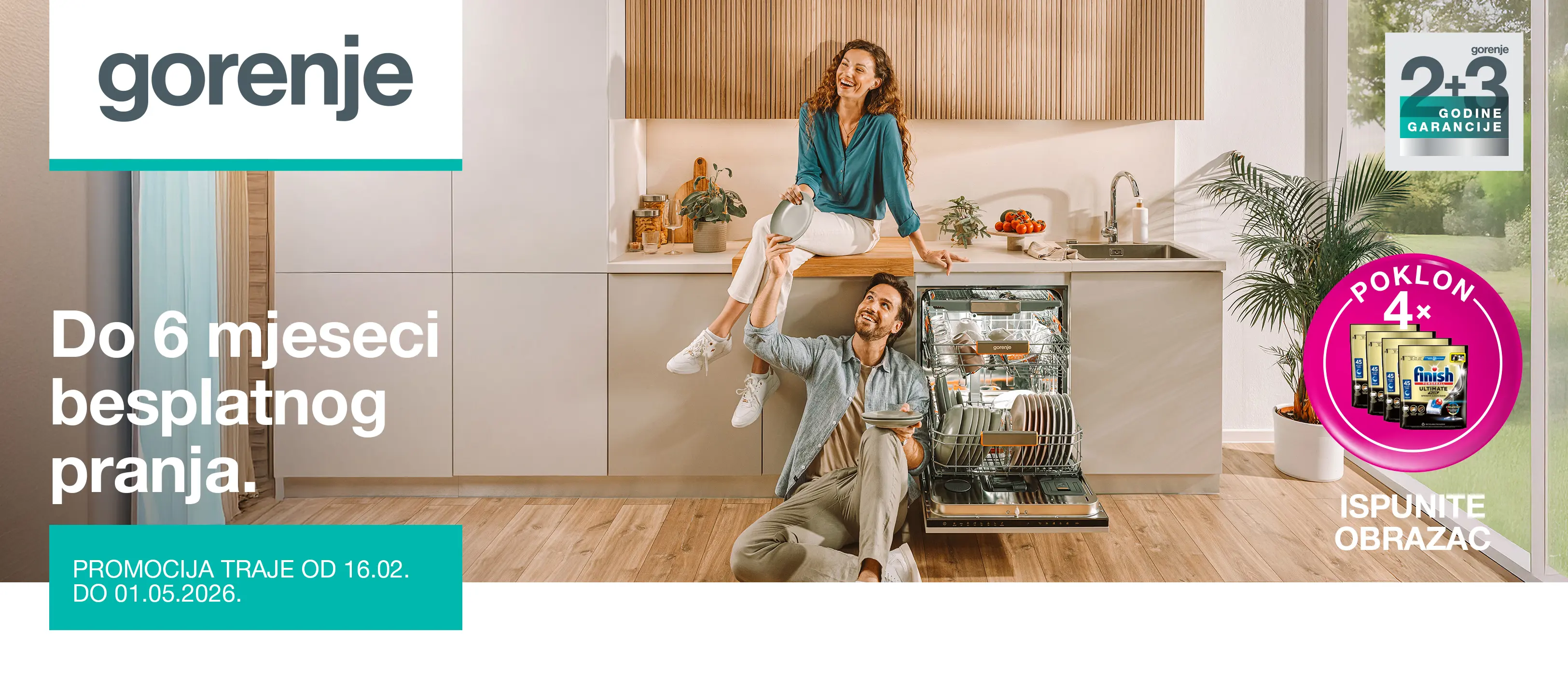 Uz kupnju Gorenje perilice posuđa, na poklon stiže 4 paketa Finish kapsula za strojno pranje posuđa