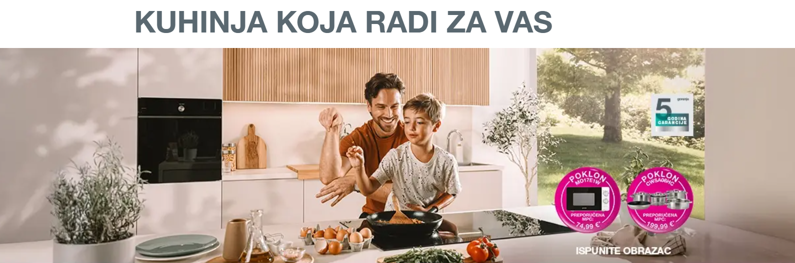 Uz kupnju odabranih modela Gorenje indukcijskih ploča, na poklon stiže mikrovalna pećnica MO17E1W