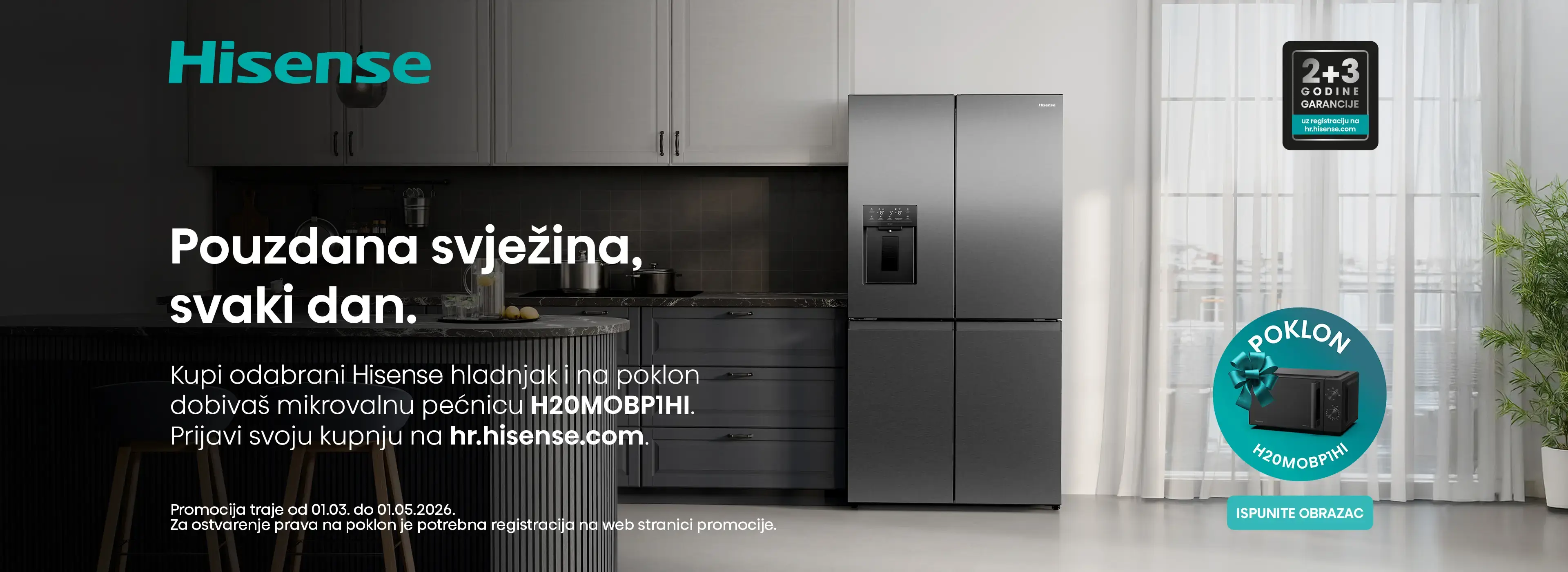 Uz kupnju odabranih modela Hisense hladnjaka, na poklon stiže mikrovalna pećnica