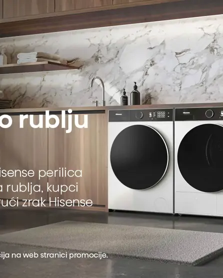 Uz kupnju odabranih modela Hisense perilica rublja, sušilica i perilica-sušilica, nakon prijave na p
