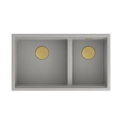 Quadron sudoper CLARK 842 + nano PVD beton siva/zlato, 840x485x255