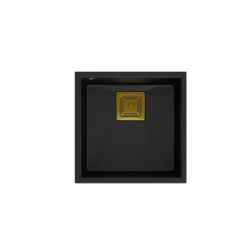 Quadron sudoper DAVID 40 + nano PVD čisto crna/zlato, 420x420x225