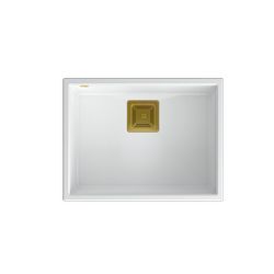 Quadron sudoper DAVID 50 + nano PVD snježno bijela/zlato, 550x420x225