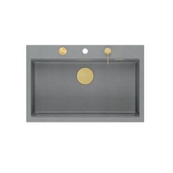 Quadron sudoper MARC WORKSTATION + nano PVD srebrno siva/zlato s daljinskim upravljanjem, 760x500x235
