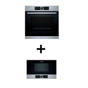 Set Bosch pećnica HBG675BS1 + ugradbena mikrovalna BFL634GS1