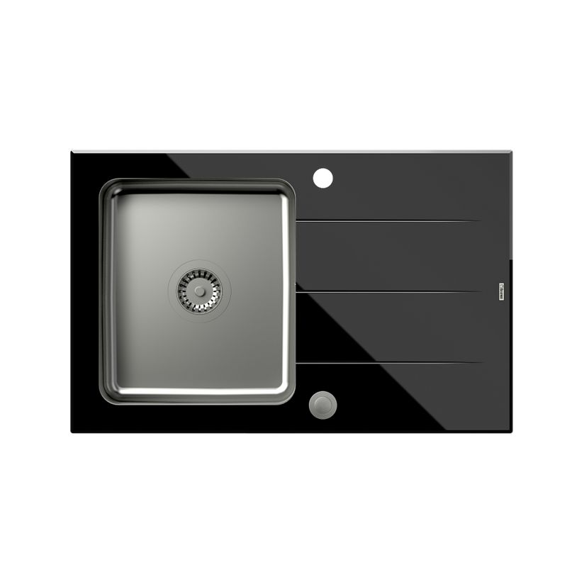 Quadron sudoper FORD 111 crno staklo/čelik s daljinskim upravljanjem, 780x500x190