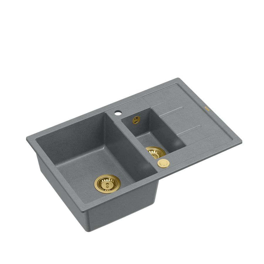 Quadron sudoper MORGAN 156 + nano PVD srebrno siva/zlato s daljinskim upravljanjem, 780x500x220