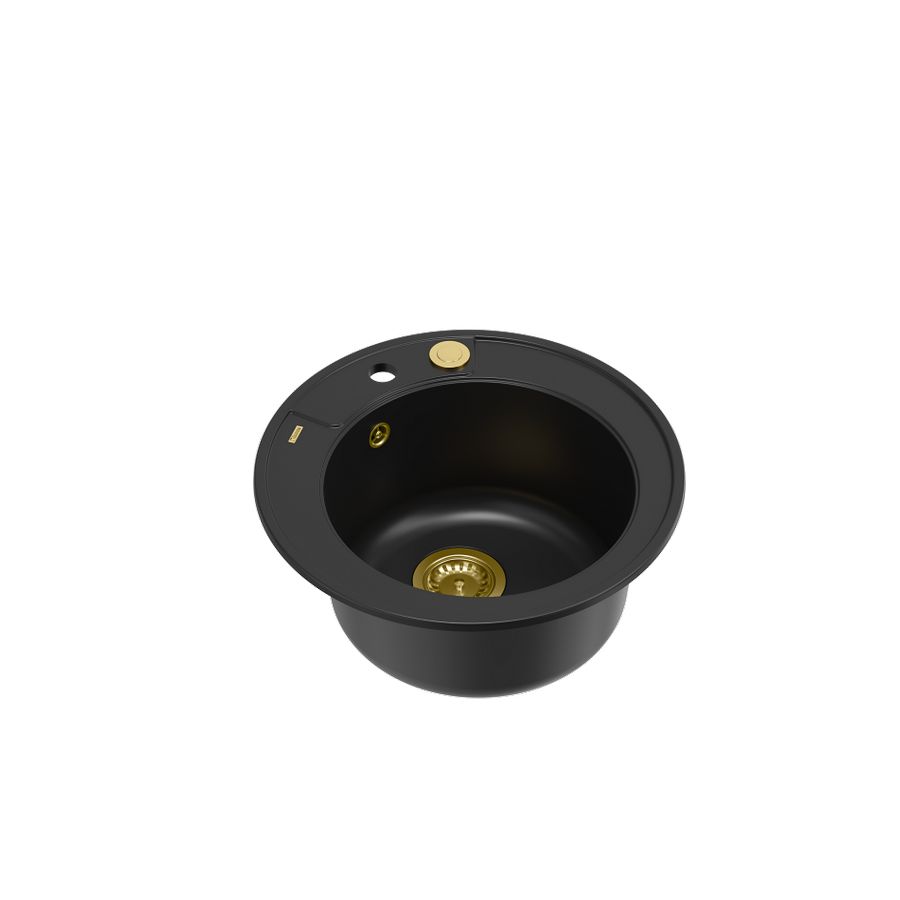 Quadron sudoper MORGAN 210 + nano PVD čisto crna/zlato s daljinskim upravljanjem, 510x510x220