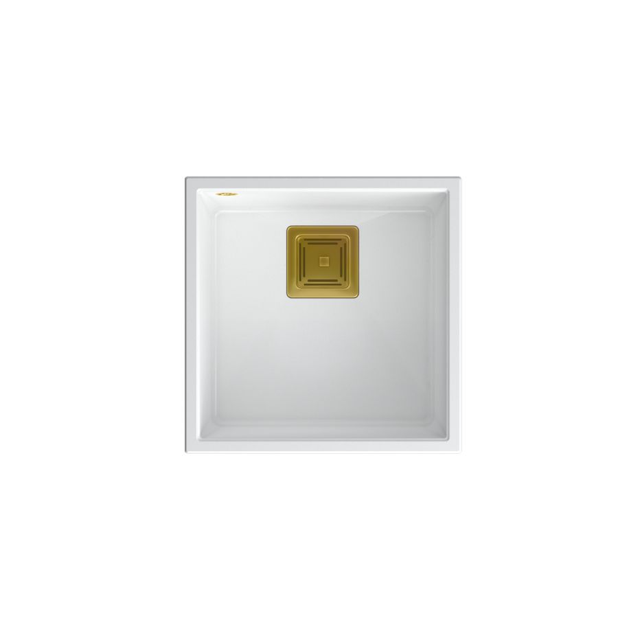 Quadron sudoper DAVID 40 + nano PVD snježno bijela/zlato, 420x420x225