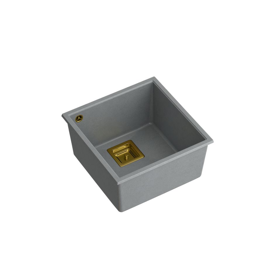 Quadron sudoper DAVID 40 + nano PVD srebrno siva/zlato, 420x420x225