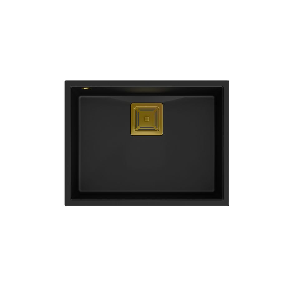 Quadron sudoper DAVID 50 + nano PVD čisto crna/zlato, 550x420x225