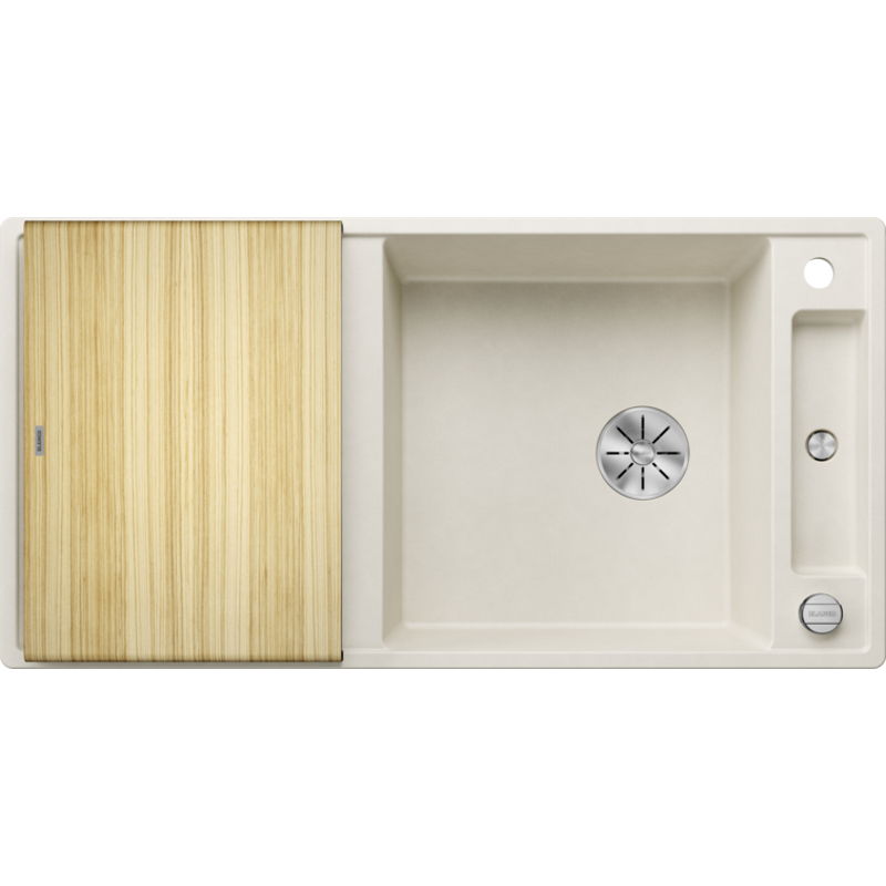 BLANCO sudoper AXIA III XL 6 S InFino SILGRANIT NJEŽNO BIJELA, drvena daska, s dalj. upr.