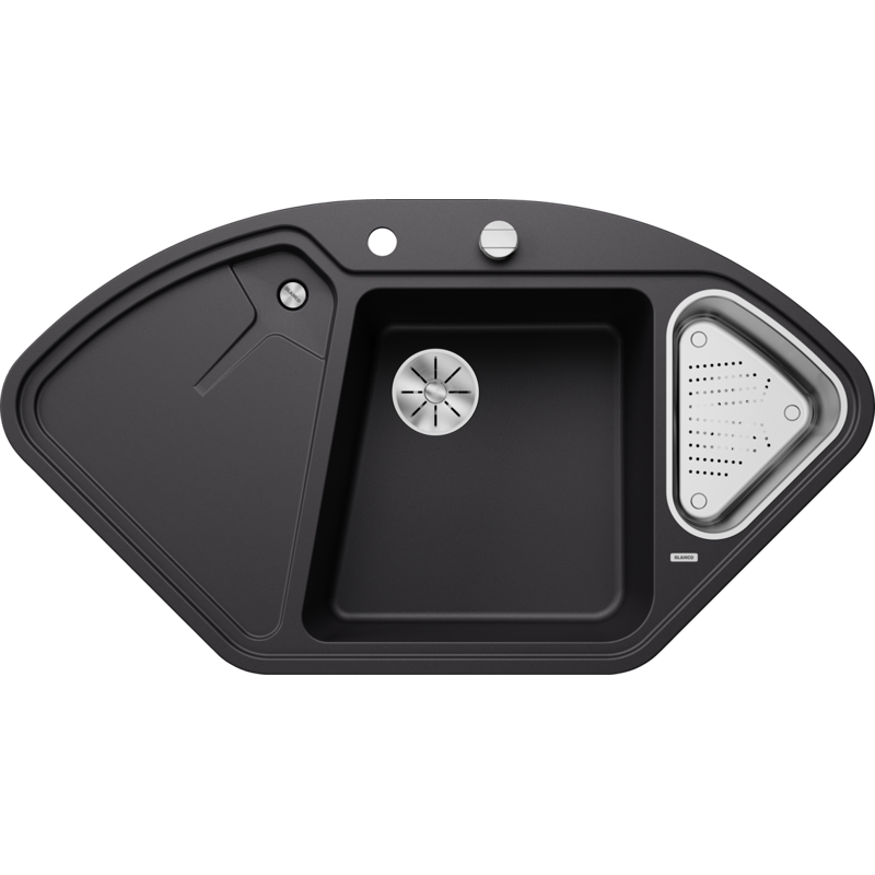 BLANCO sudoper DELTA II InFino SILGRANIT CRNA, PRIBOR 18/10, s dalj. upr.