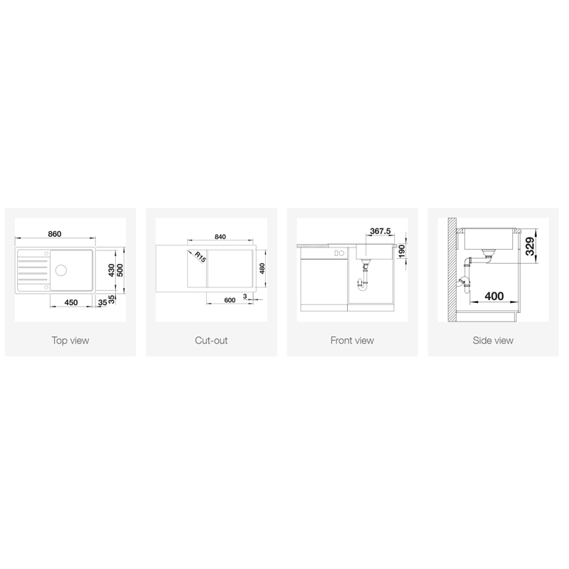 BLANCO sudoper LEGRA XL 6 S SILGRANIT CRNA, bez dalj. upr.