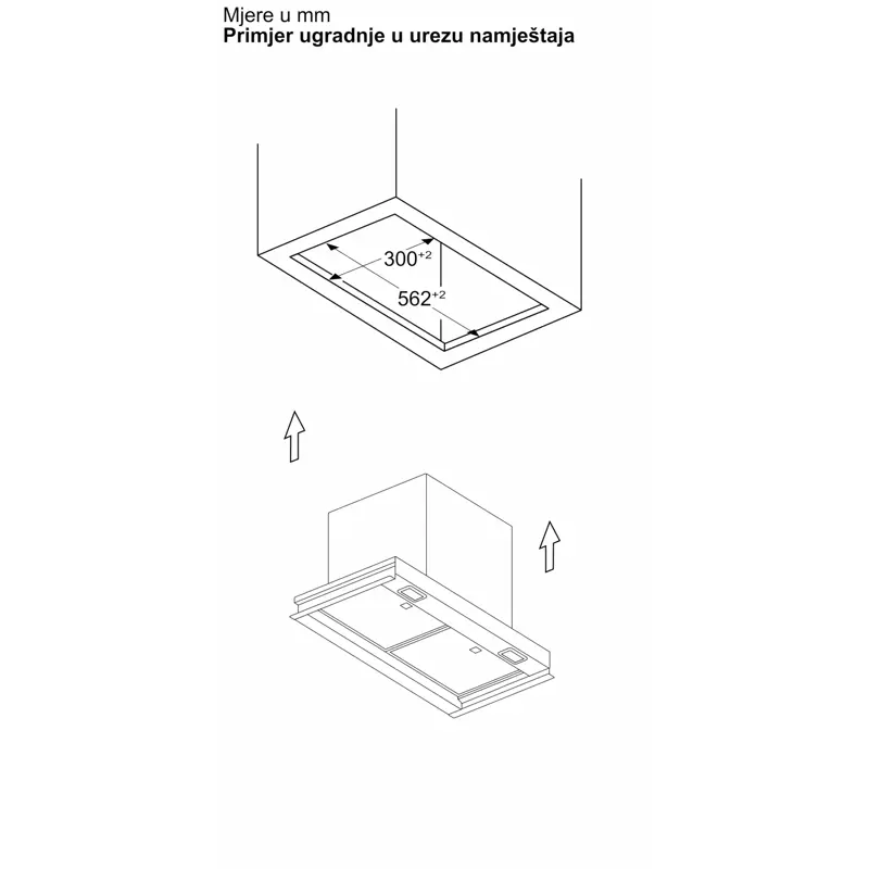 Bosch DBB65CC60 Serie 4, Potpuno integrirana napa, 60 cm, staklo, Mat crna