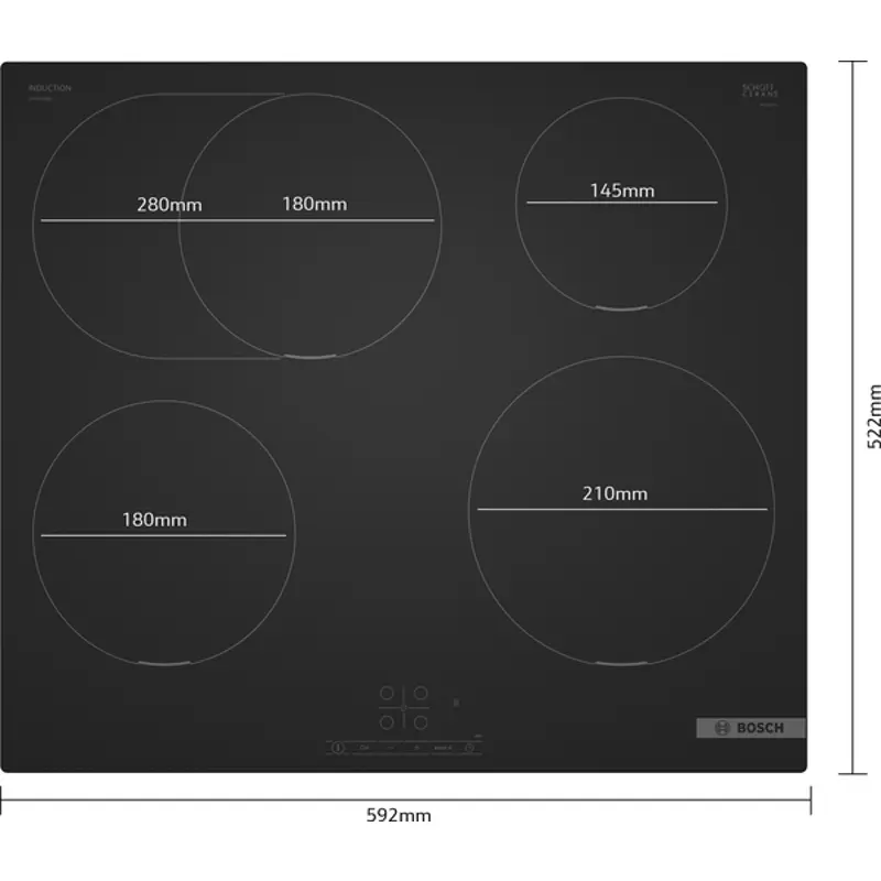 Bosch PIF61ABB5E Serie 4, Indukcijska ploča za kuhanje, 60 cm
