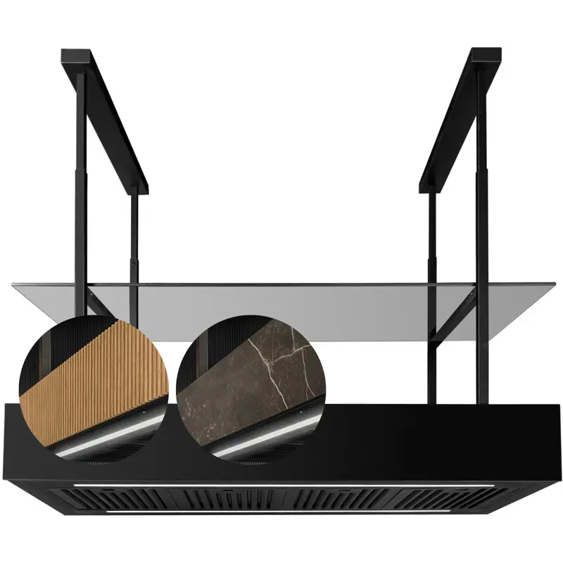 CIARKO DESIGN otočna napa MINIMAL 1 CRNA 120 cm (s personaliziranim panelom)