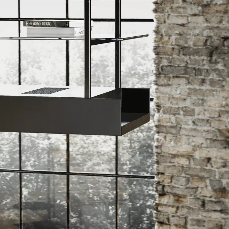 CIARKO DESIGN otočna napa MINIMAL 1 CRNA 90 cm (s crnim tvorničkim panelom)