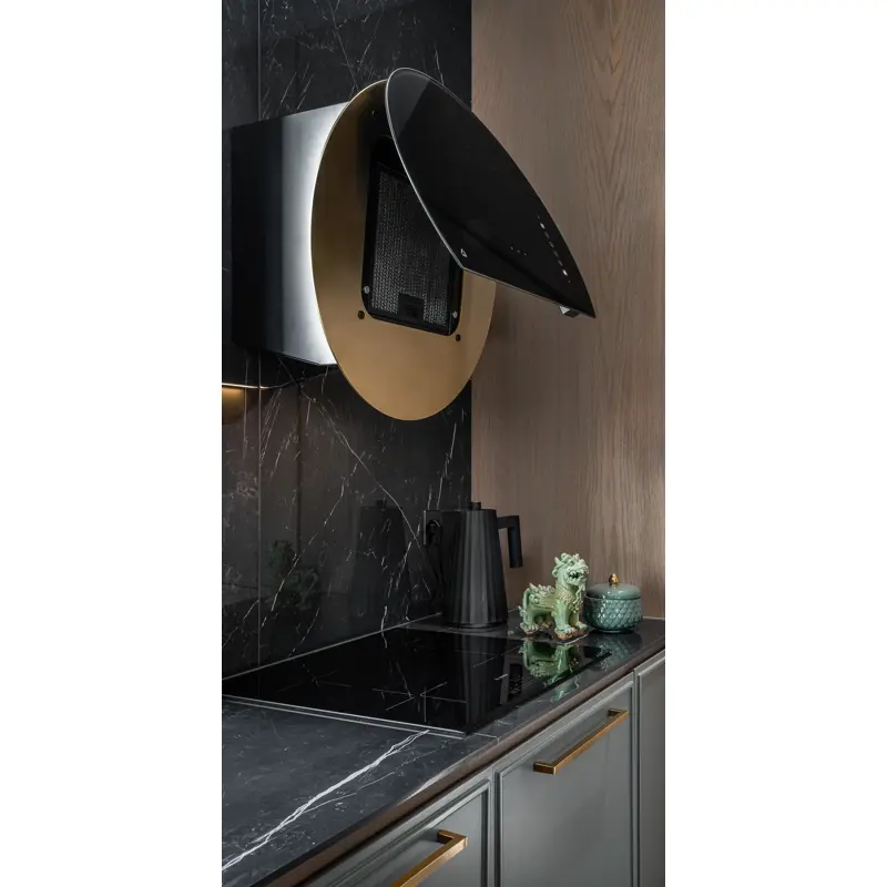 CIARKO DESIGN zidna napa ECLISPE 60 cm CRNA/ZLATNA