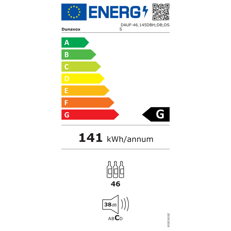Dunavox ugradbeni vinski hladnjak DAUF-46.145DBH