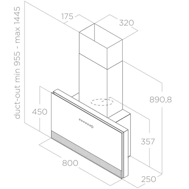 ELICA zidna napa SUPER PLAT @ BL/F/80