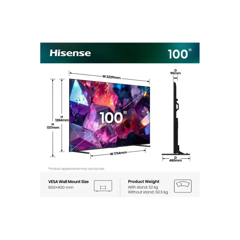 HISENSE Hi-QLED TV 100E7S PRO