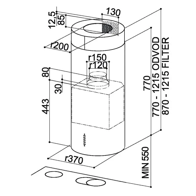 Napa Faber CYLINDRA ISOLA EV8 X A37 ELN