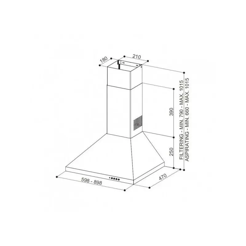 Napa Faber Strip Smart PB BK A60 (380m3/h) 320.0685.190