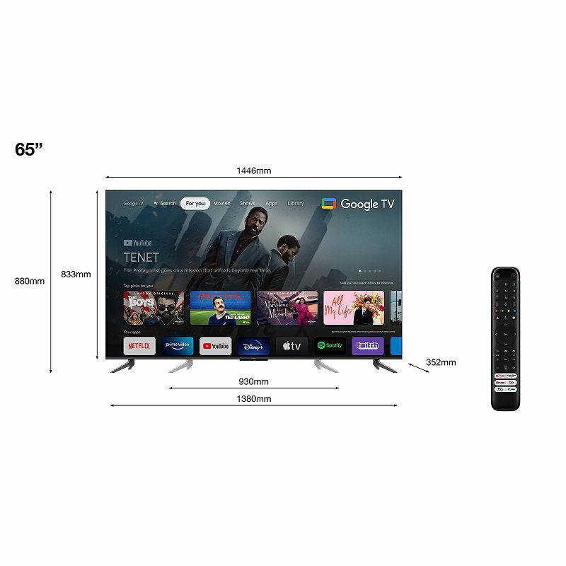 TCL 65C645 4K QLED TV s Google TV-om