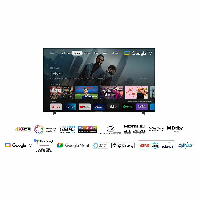TCL 98P745 4K HDR TV s Google TV-om